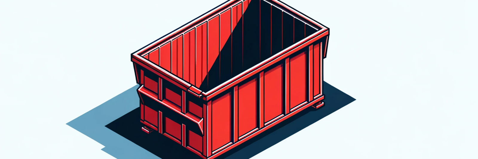 Isometric illustration of a red dumpster