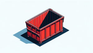 Isometric illustration of a red dumpster