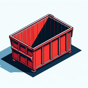 Isometric illustration of a red dumpster